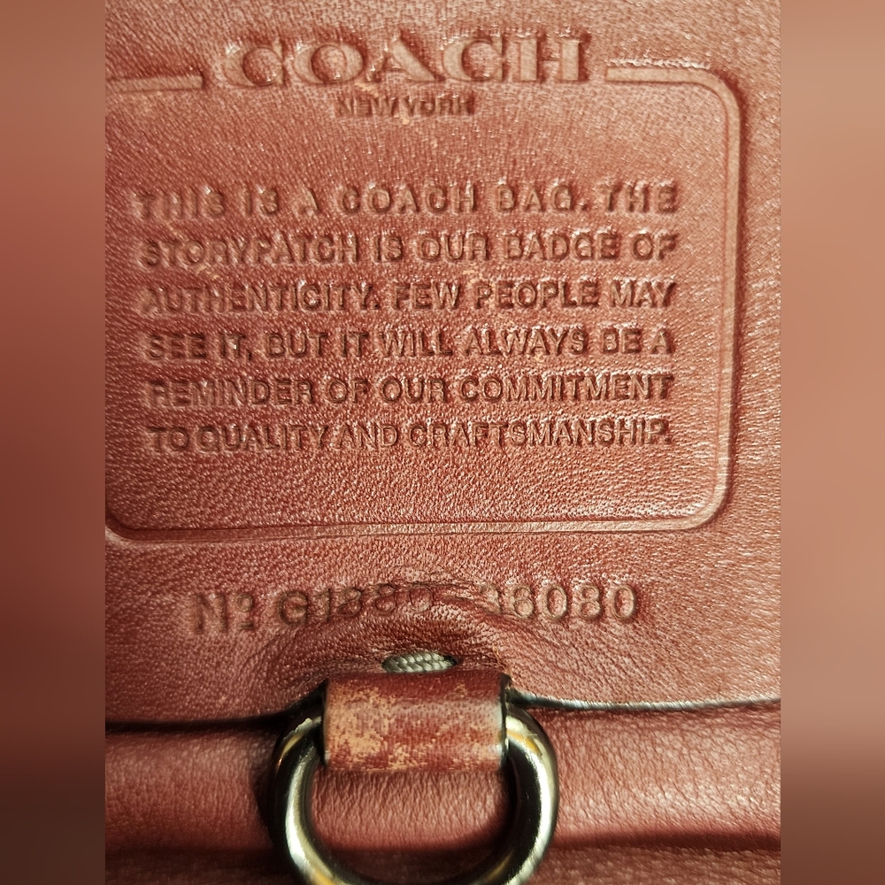 Coach Vintage Amazing XL Unisex Minimalist Burgundy Leather Backpack Rare Find - Picture 12 of 12